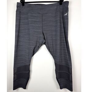 BCG Plus Size Leggings 3X Gray Mesh Panel Athletic Workout Activewear